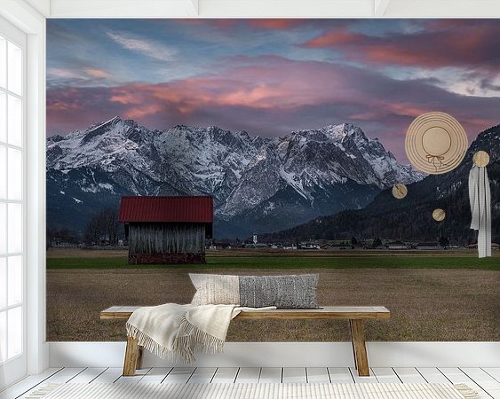 Voorbeeld van het werk in een kamer