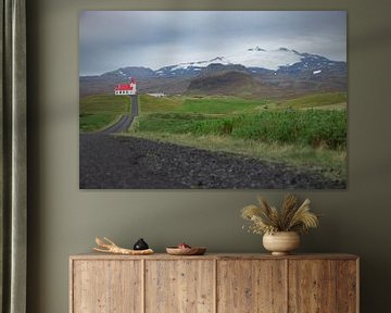 Route vers Ingjaldshólskirkja en Islande sur Ken Costers