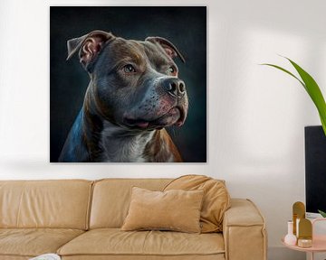 Portrait of a Staffordshire Terrier Illustration by Animaflora PicsStock