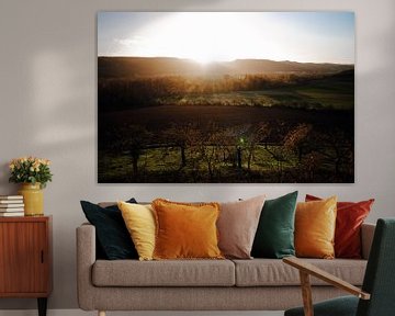 Blick bei Sonnenuntergang auf das Bodetal im Harz im Herbst. von Katrin Friedl Fotografie