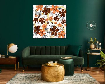 Digital autumn flowers sur Roswitha Lorz