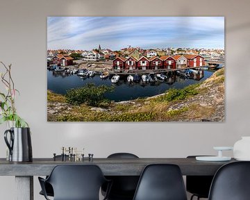 Panorama vissersdorp Smögen Zweden van Peter Wierda