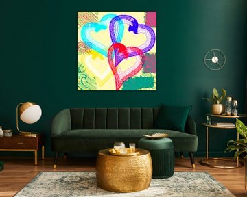 Colorful hearts van Roswitha Lorz