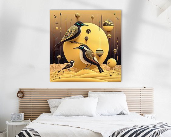 Voorbeeld van het werk in een kamer