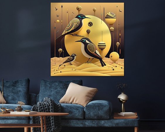 Voorbeeld van het werk in een kamer