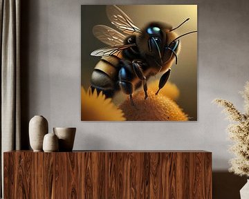 une abeille sur une fleur sur Gelissen Artworks