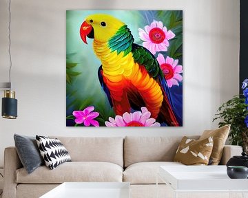 perroquet coloré sur Gelissen Artworks