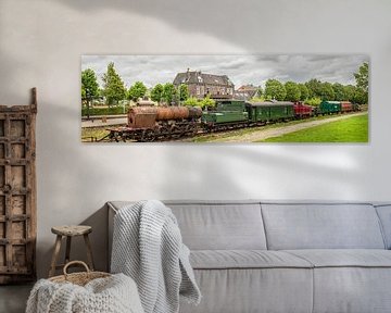 Panorama oude Treinstellen op Station Simpelveld in Zuid - Limburg by John Kreukniet