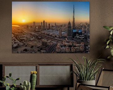 Dubai with Burj Khalifa at sunrise