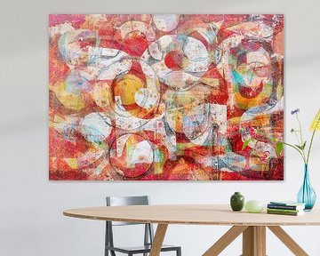 Abstract schilderij in rood