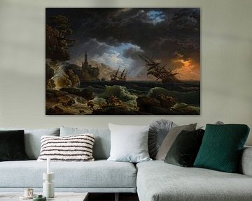 A shipwreck in stormy seas, Claude Joseph Vernet, ca by Atelier Liesjes