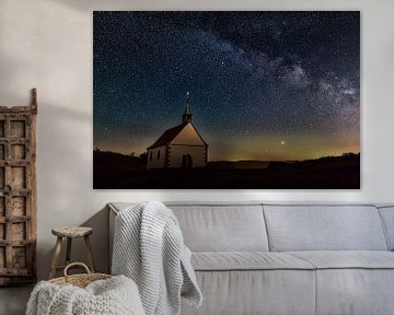 Mystical chapel under a starry sky by Raphotography