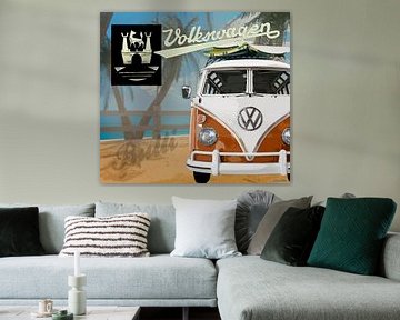 VW T1 Samba Oranje van Ad Hermans