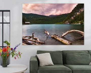 Uitzicht op de Blindsee op een bewolkte zomeravond van Raphotography