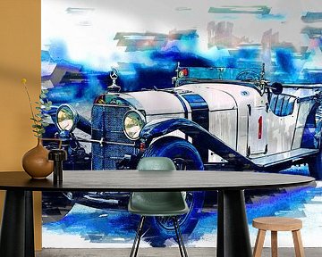 Mercedes Benz vintage car (watercolour paint).