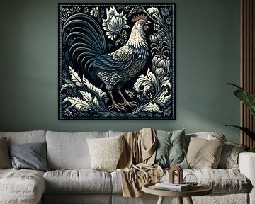 Folklore rooster by Vlindertuin Art