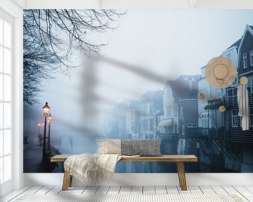 Gorinchem in de mist.