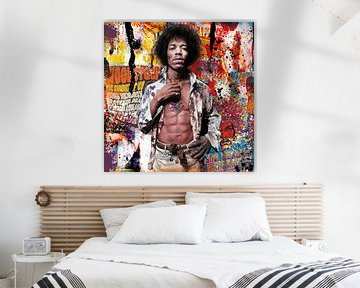 Jimi Hendrix Pop Art van Rene Ladenius Digital Art