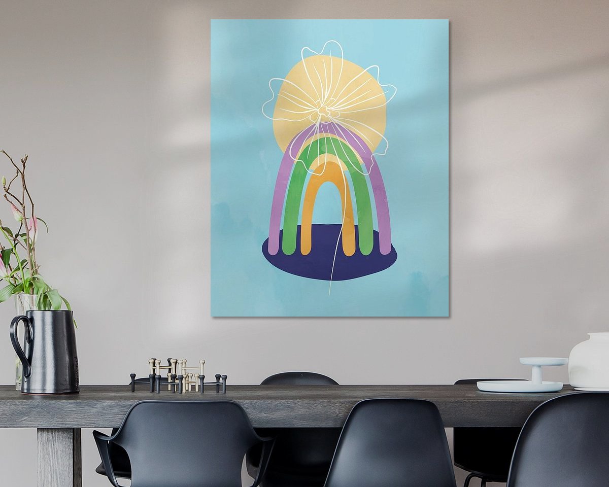 Voorbeeld van het werk in een kamer