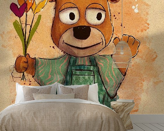 Voorbeeld van het werk in een kamer