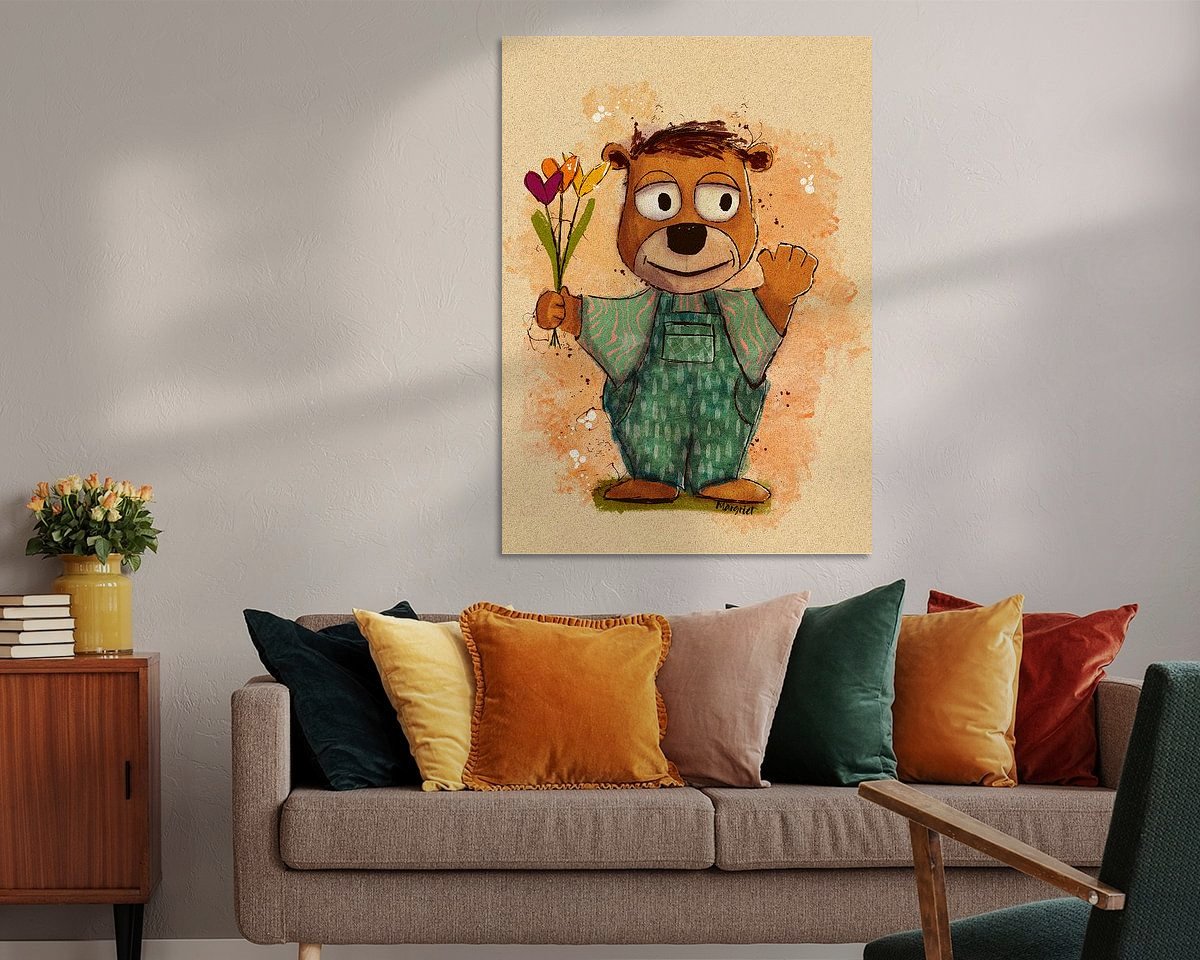 Voorbeeld van het werk in een kamer