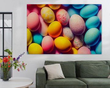 kleurrijke paaseieren illustratie behang van Animaflora PicsStock