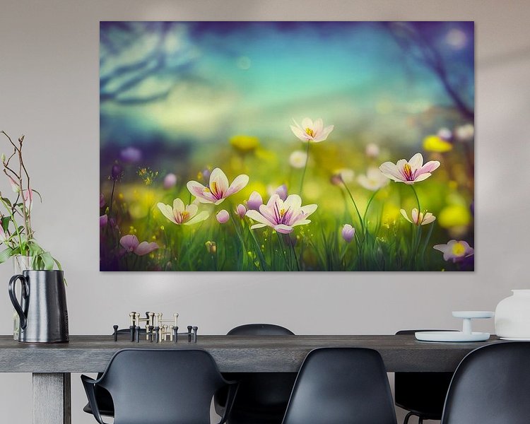 Voorbeeld van het werk in een kamer