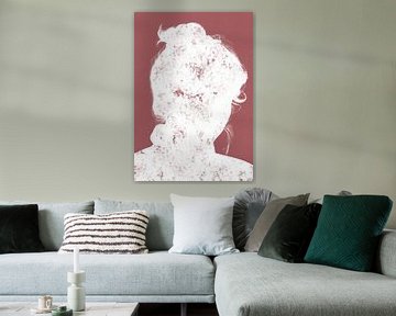 abstract silhouet van een prachtig mooi meisje in boho roze van MadameRuiz