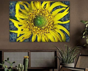 Zonnebloem (kunst, Van Gogh stijl) van Art by Jeronimo