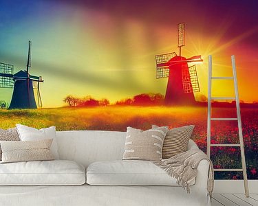 Voorbeeld van het werk in een kamer