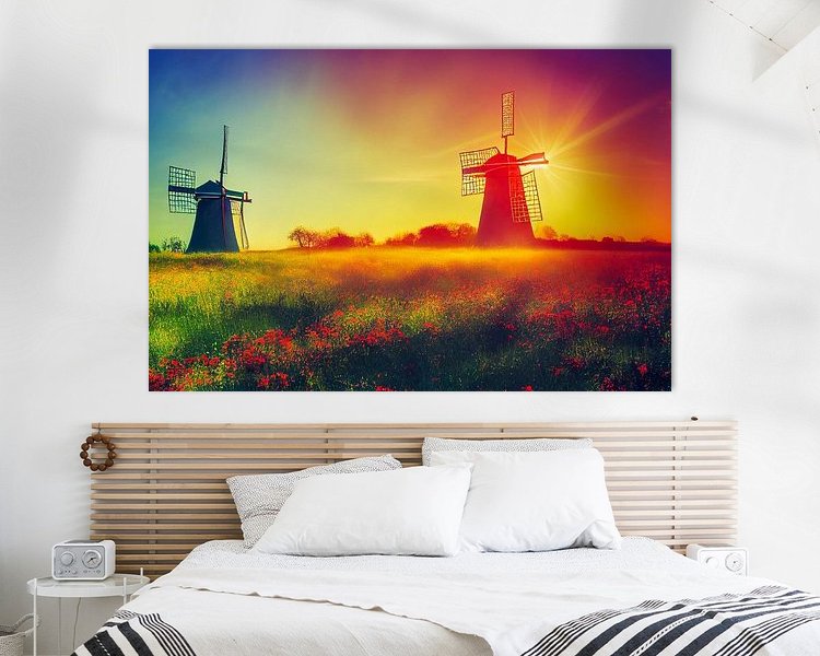 Voorbeeld van het werk in een kamer