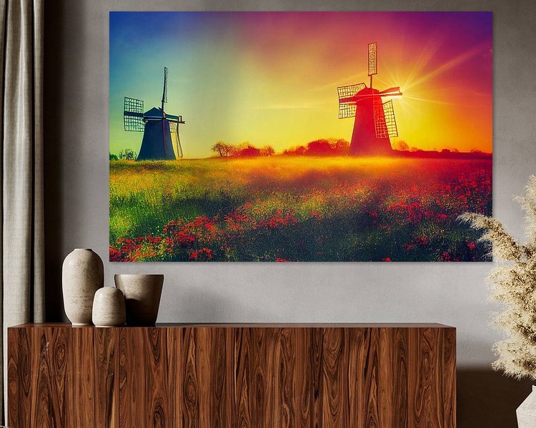 Voorbeeld van het werk in een kamer