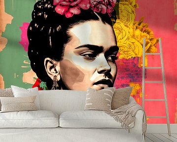 Retro collage of Frida, pop art by Roger VDB