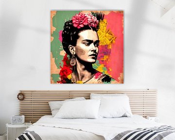 Retro-Collage von Frida, Pop-Art von Roger VDB