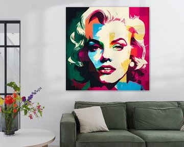 Modern pop-art portret van Marilyn Monroe van Roger VDB