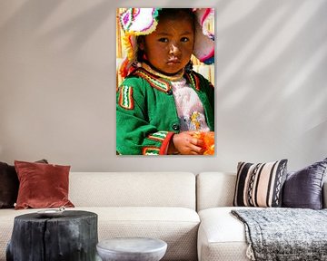 Girl on the Uros islands, Peru