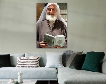 Old man with Koran in Jordan by Gert-Jan Siesling