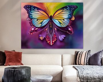 In de Hof van Eden - vlinder van Harmanna Digital Art