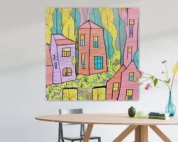 Huis en tuin in kleur van Lily van Riemsdijk - Art Prints with Color