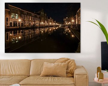 Canal houses on the Oude Rijn in Leiden by Dirk van Egmond