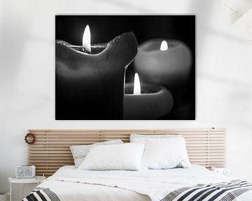 A Still Life Of Three Burning Candles by Martijn Wit