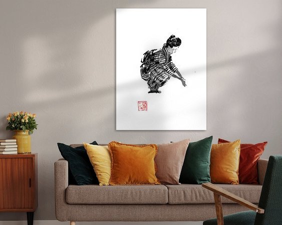 Voorbeeld van het werk in een kamer