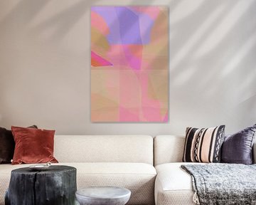 Formes abstraites en rose, violet et jaune fluo. sur Studio Allee