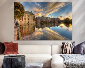 Mauritshuis Museum and Binnenhof reflected in Hofvijver