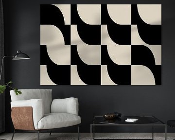Moderne abstracte minimalistische geometrische retro vormen in zwart en wit 10 van Dina Dankers