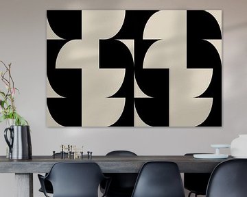 Moderne abstracte minimalistische geometrische retro vormen in zwart en wit 8 van Dina Dankers