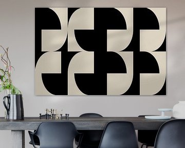 Moderne abstracte minimalistische geometrische retro vormen in zwart en wit 5 van Dina Dankers