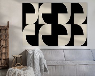 Moderne abstracte minimalistische geometrische retro vormen in zwart en wit 5 van Dina Dankers
