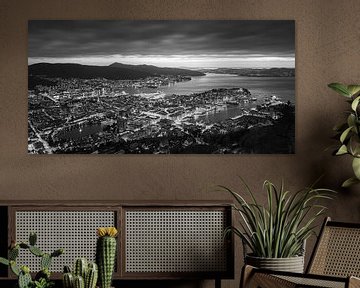 Bergen (Norvège) en noir et blanc
