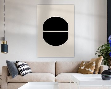 Organic abstract black shapes against a beige background by Studio Allee